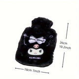 Sanrio Kuromi Plush Hot Water Bottle with Soft Cover - Cute Cartoon Design for Winter Outdoor Activities & Travel, Perfect Gift for Couples & Mother's Day