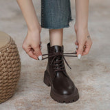 kamames Boots Women's Boots 2024 New Spring And Autumn Single Boots With Thick Soles Retro English Style Short Boots Fashion Shoes