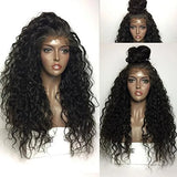 Soft Lace Front Wigs Brown Black Glueless Long Curly Wave Heat Resistant Fiber Synthetic Lace Wig Natural Baby Hair Black Women Pre Plucked