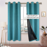 2 Panels Luxurious Blackout Faux Linen Imitation Textured Curtains - Panels with Insulating Polyester Coating, Grommet Top, and Room Darkening Function for Bedroom, Living Room, Home Decoration and Energy Efficiency