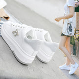 kamames Women Casual Shoes 2020 Autumn Women Sneakers Fashion Breathable PU Leather Platform White Women Shoes Soft Footwears