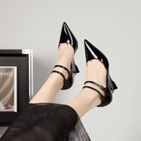 kamames kamames Spring / Summer Runway Show New Wedge Pointed Red High-Heeled Shoes Female Patent Leather Sexy Baotou Personality Sandals Women