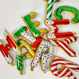 Merry Christmas Balloon Banner Set, 16 Inch 3D Foil Balloons, Candy Style Santa Claus Snowman Deer, Festive Party Decor, Indoor & Outdoor Use, No Power Needed, First Communion Party Supplies