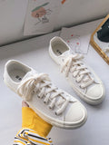 kamames New Female Summer New Student Korean Version of Harajuku Style Breathable All-match Sneakers Tide All White Canvas Shoes