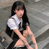 kamames Women Dress Sets Preppy Style Slim High Street Girl Sweet Ins Puff Sleeve Shirts Pleated Dresses Student Harajuku Ulzzang JK Hot