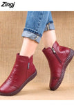 kamames 2023 Autumn Fashion Women Genuine Leather Boots Handmade Vintage Flat Ankle Botines Shoes Woman Winter botas 430-0