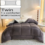 Luxurious Solid Color Fluffy Comforter - Triple-insulated, Hypoallergenic Down Alternative Filling - Velvety Fluffy Surface for Year-round Warmth - Premium Sherpa Texture - Perfect for Autumn, Winter, and Seasonal Transitions - Available in Twin, Full, Qu