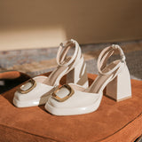 kamames kamames Baotou Mary Jane Single Shoe Sandals High Heels 2023 Summer New Niche Design Model Of Versatile Shoes