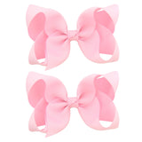 2Pcs/lot 4'' Cute Solid Grosgrain Ribbon Bowknot Hair Clips For Girls Handmade Hairpins Barrettes Headwear Kids Hair Accessories