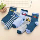 5 Pairs Of Kid's Trendy Cute Novelty Cartoon Crew Socks, Breathable Soft Children's Socks For Boys Girls All Seasons Wearing