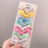 8Pcs/set Grosgrain Ribbon Unicorn Printed Bowknot Hair Clips For Cute Girls Handmade Barrettes Hairpins Kids Hair Accessories