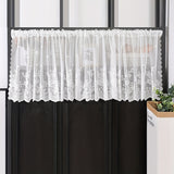 1pc Lace Small Flower Cafe Curtain, Simple And Sweet Lace Small Window Curtain, Rod Pocket, White Window Curtain Suitable For Kitchen And Dining Room, Window And Door Decoration, Cabinet Curtain Home Decor