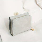 Stylish Frosted Wallet : PU Leather & Trifold Solid Color Coin Purse - Clutch Credit Cared Case