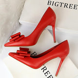 BIGTREE Shoes Bow Woman Pumps Sexy High Heels Shoes Women Stiletto Casual Women Heels Office Shoes Women Basic Pump Ladies Shoes