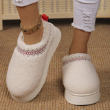 kamames Lamb Wool National Snow Shoes Women's 2024 Autumn And Winter New Style Baotou Warm Cotton Shoes With Plush Outside