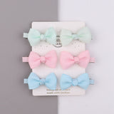 6Pcs/Set Sweet Mini Bows Hair Clips For Cute Girls Solid Ribbon Hairpins Boutique Barrettes Headwear Kids Hair Accessories Gifts