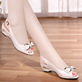 GKTINOO 2021 Summer New Style Sandals Female Summer With Wedges Open Toe Shoes White Shoes Comfortable Women's Shoes