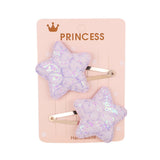 2Pcs/set Glitter Cartoon Cartoon Love Heart Crown Hair Clips For Girls Handmade Hairpins Boutique Barrette Kids Hair Accessories