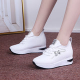 kamames Increase White Women Shoes 2022 Spring Mesh Breathable Sport Casual Shoes Women Wedge Platform Shoes Zapatos De Mujer