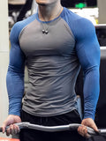 Mens Ultra-Soft, Stretchable Raglan Sleeve T-shirt - Athletic Fit for Dynamic Sports - Long Sleeve Comfort