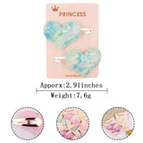 2Pcs/set Glitter Cartoon Cartoon Love Heart Crown Hair Clips For Girls Handmade Hairpins Boutique Barrette Kids Hair Accessories