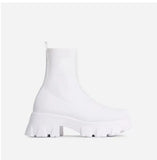 kamames 2022 spring New Couple Socks Shoes Women Thick-soled Casual Large Size Net Red Knitted Short Boots Women platform boots