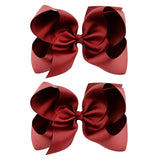 2Pcs/lot 6'' Solid Color Grosgrain Ribbon Bows Hair Clips For Cute Girls Large Handmade Hairpins Barrettes Kids Hair Accessories