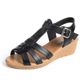 GKTINOO New Summer Classic Genuine Leather Wedges Sandals Women Gladiator Sandals Female Platform Shoes Sandalias Mujer