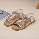 kamames kamames Women 2023 Summer Rhinestone Women's Shoes Women's Shoes Low Heel Women's Flat Sandals