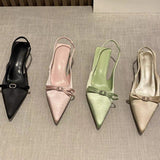 kamames High-Heeled Baotou Sandals Fairy Shoes 2024 New Spring And Summer French With Skirt Back Empty Tripping Single Shoes