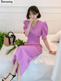 kamames Women Summer Bodycon Dress Sexy Party Dresses OL Clothes Office Lady Elegant Maxi Vestidos