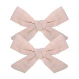 2020 Lovely Baby Solid Hair Bows With Clip Bowknot Hair Clips Headwear Children Cute Cotton Hairpins Barrettes Hair Accessories