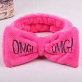 2022 New OMG Letter Coral Fleece Wash Face Bow Hairbands For Women Girls Headbands Headwear Hair Bands Turban Hair Accessories