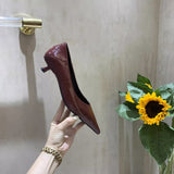 kamames kamames Heels Women Nude Small Heel Fine Heel Pointed French Gentle Match Skirt Low Heel Low Heel Shallow Mouth Four Seasons Single Shoes