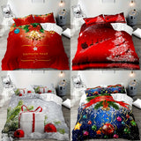 2/3pcs Festive Christmas Tree Duvet Cover Set - Soft, Comfortable, and Vibrant Xmas Gift Print Decorative Bedding for Bedroom and Guest Room - Includes 1 Duvet Cover and 1/2 Pillowcase, No Filling