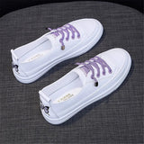 kamames Women White Embroidery Shoes 2021 New Arrival Fashion Casual Platform Flats Breathable Comfort Skateboarding Vulcanized Sneakers