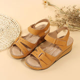 kamames Summer New Retro Women's Sandals Car Line Hole Shoes Large Round Head Slope Heel Comfort