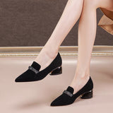 kamames kamames New 2024 Korean Edition Fashion Pointed Thick Heel Single Shoes Women Pedal Casual High Heel Women's Shoes