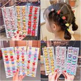 20/40PCS/Set New Girls Cute Colorful Cartoon Scrunchies Ponytail Holder Hair Bands Kids Lovely Headband Fashion Hair Accessories