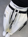 kamames Korean Oversize 4Xl Letter Embroidery Sweatpants Women Causal High Waist Loose Trousers Chic Preppy Style Harajuku Pants