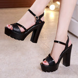 kamames Super High Heels, Thick Heels, Waterproof Platform Sandals, Women's Extra Small Size Muffin Thick Soles, Models, Cheongsam, Walking Shoes.