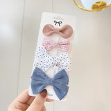 4Pcs/set New Printed Bowknot Hair Clips For Cute Girls Lace Handmade Hairpins Boutique Barrettes Headwear Kids Hair Accessories