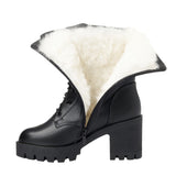 kamames kamames Women With Short Boots In Winter, Women's Boots, Thick Heels, Martin Boots, High Heels, Leather Boots, Velvet Women's Cotton Shoes.
