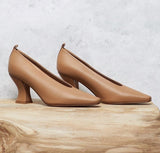 kamames kamames Production Of Full Leather High Heels Female 2023 Early Autumn New Soft Leather Thick Heel Working Shoes Pointed Head Korean Women's Shoes