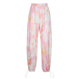 kamames sports women's trousers all-match elastic high waist loose straight leg trousers fashion casual Harajuku jogging pants