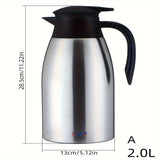 1pc Premium Thermal Carafe - Double-Layer Vacuum Insulated Stainless Steel Hot Water Kettle for Coffee and Tea - Keep Drinks Hot or Cold for Hours with Leak-Proof Lid and Comfortable Handle