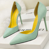 2022 New Woman Pumps Suede Women Heels Stiletto Fashion Office Shoes Pumps Sexy High Heels 10 Cm Ladies Shoes Women's Pumps