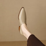 kamames kamames Heel Single Shoes Female 2024 New Pointed Deep Mouth French Small Fragrant Wind Thick With Temperament Pure Color Small Leather Shoes Female