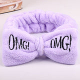 2022 New OMG Letter Coral Fleece Wash Face Bow Hairbands For Women Girls Headbands Headwear Hair Bands Turban Hair Accessories