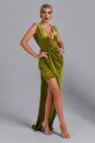 kamames Saffron Velvet Maxi Dress - Green